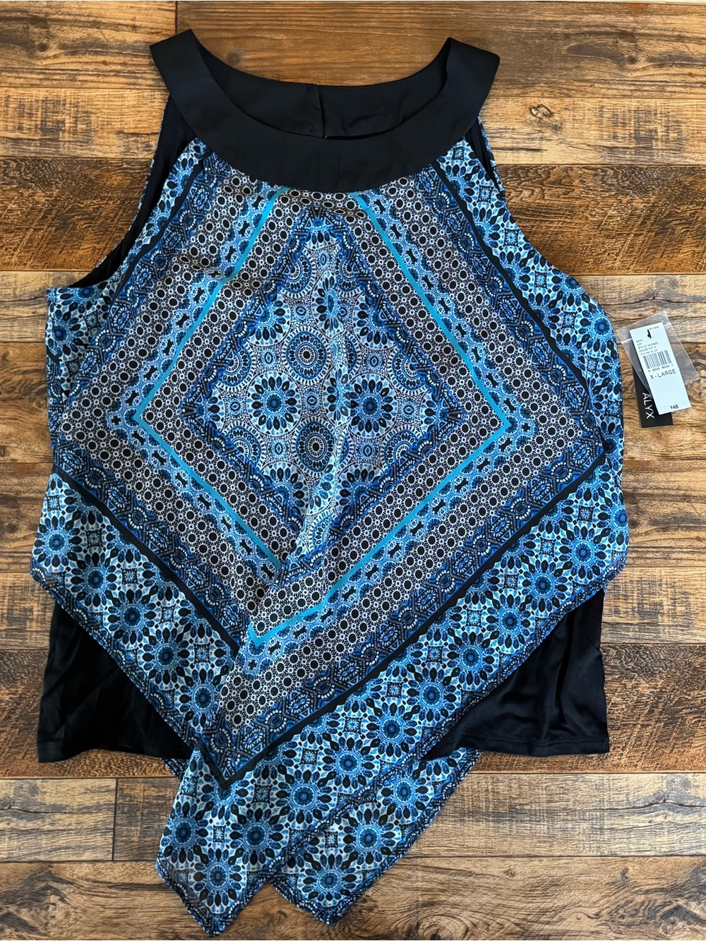 ALYX Women’s XL Blue Paisley Sleeveless Blouse Top New With Tags Office